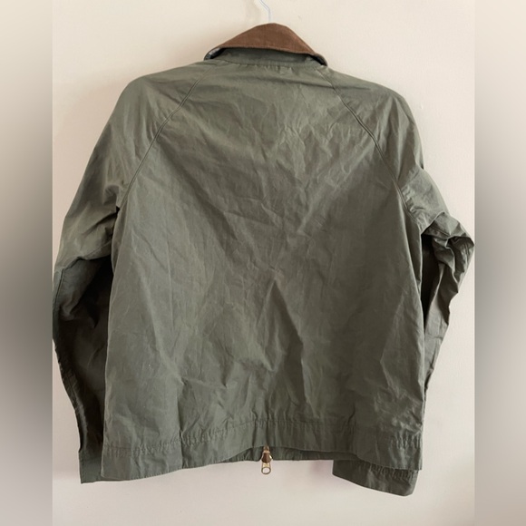 Barbour Green Utility Jacket with Brown Collar - Picture 5 of 6